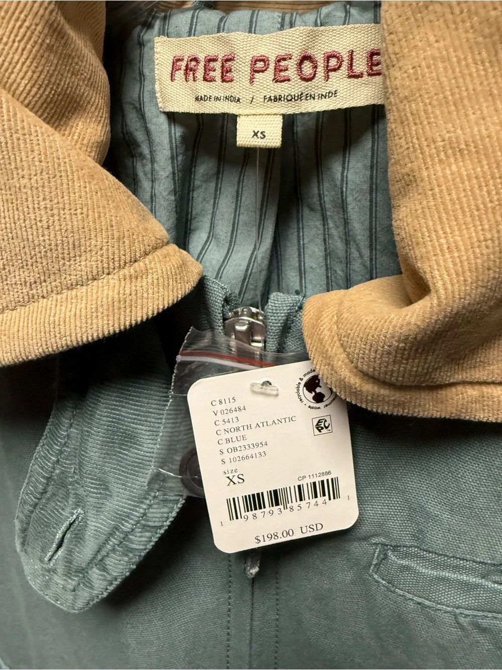 Free People Harley Jacket in North Atlantic Blue
